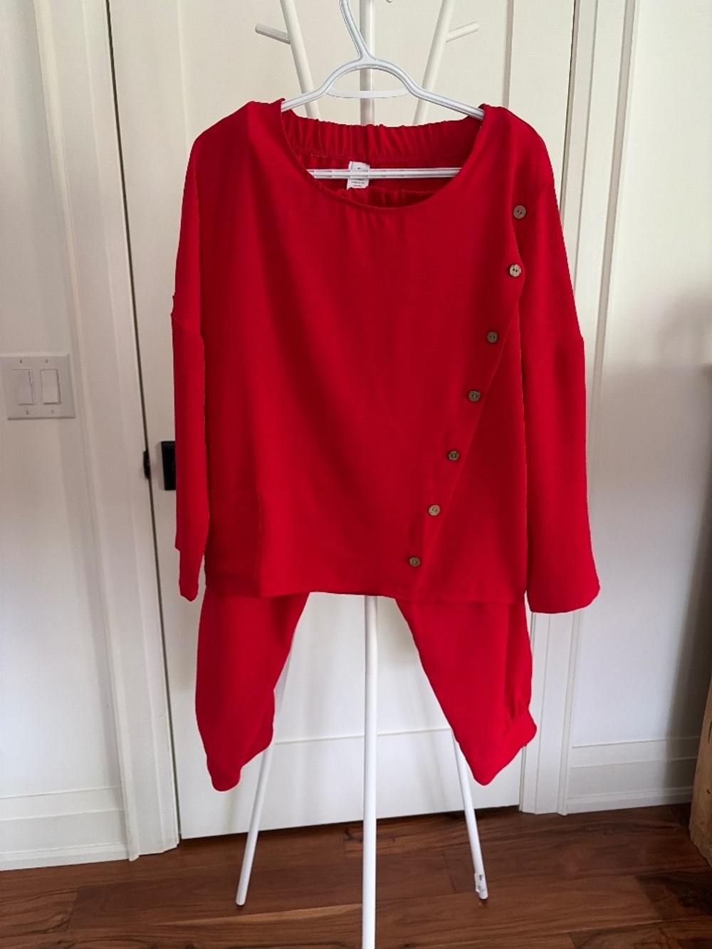 2 Piece Red Casual Suit
